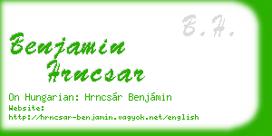 benjamin hrncsar business card